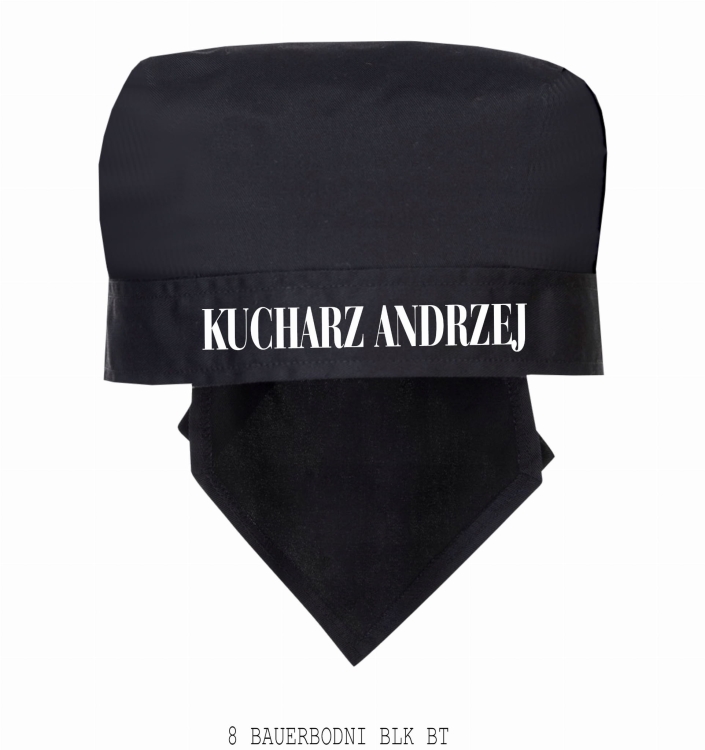 Personalizowana czarna bandana kucharska