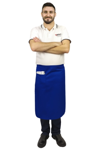 Chabrowa zapaska kelnerska długości 75 cm