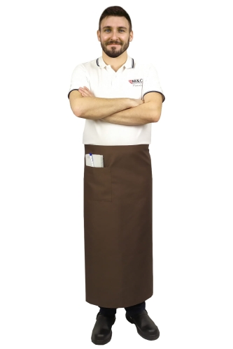 Brązowa zapaska kelnerska długości 90 cm