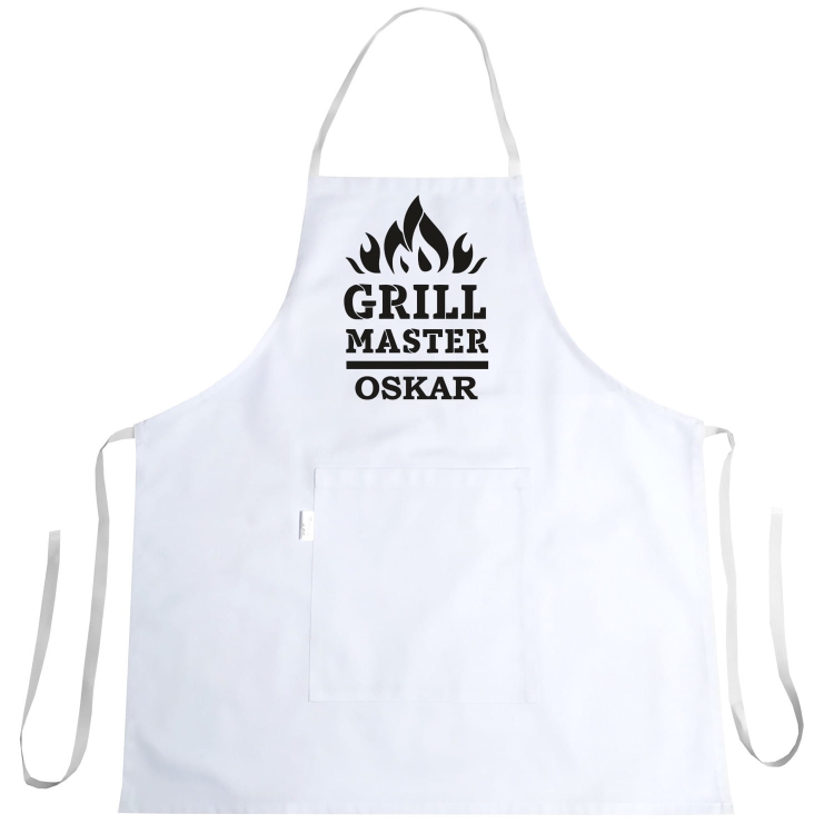 Fartuszek kuchenny z nadrukiem Grill Master + twój tekst
