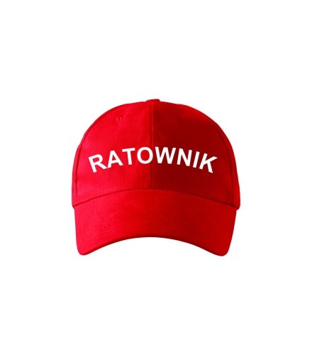 Czerwona czapka dla ratowników w solidnym wykonaniu