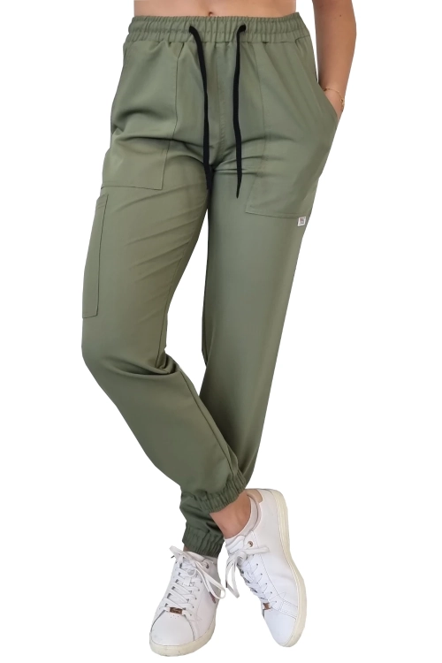 Oliwkowe joggery medyczne Casual Premium