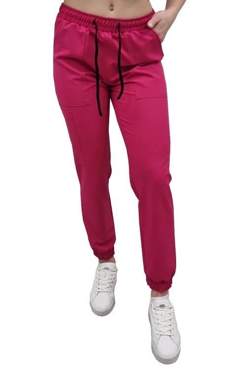 Joggery medyczne Casual Premium w kolorze amarant
