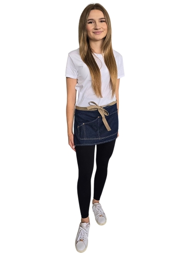 Fartuszek kelnerski barmański jeans długość 29cm
