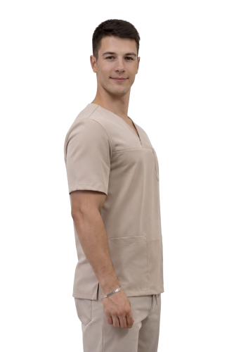 Beżowa bluza medyczna męska Cherokee Stretch