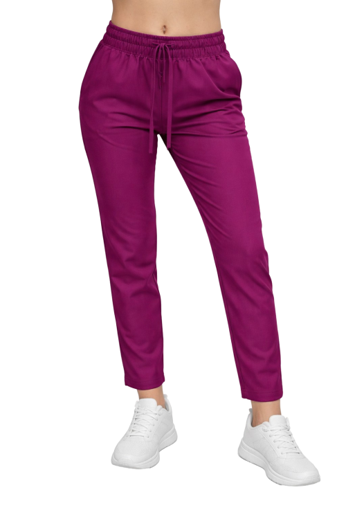 Damskie spodnie medyczne purpurowe BASIC PREMIUM.png