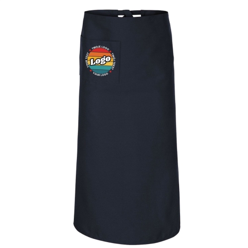 Zapaska kucharska krótka granatowa wiązana długość 90cm z twoim nadrukiem logo.jpg