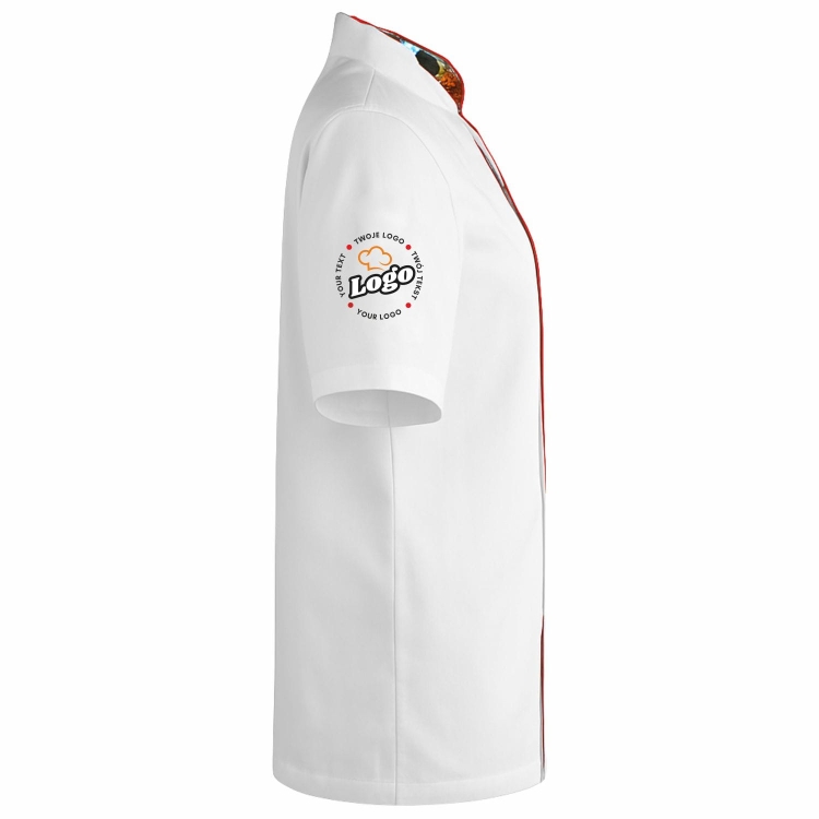 Bluza kucharska damska biała Master chef z twoim własnym nadrukiem logo kreator online prawy bok.jpg