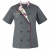 Bluza kucharska damska szara Master chef z twoim własnym nadrukiem logo kreator online przód.jpg