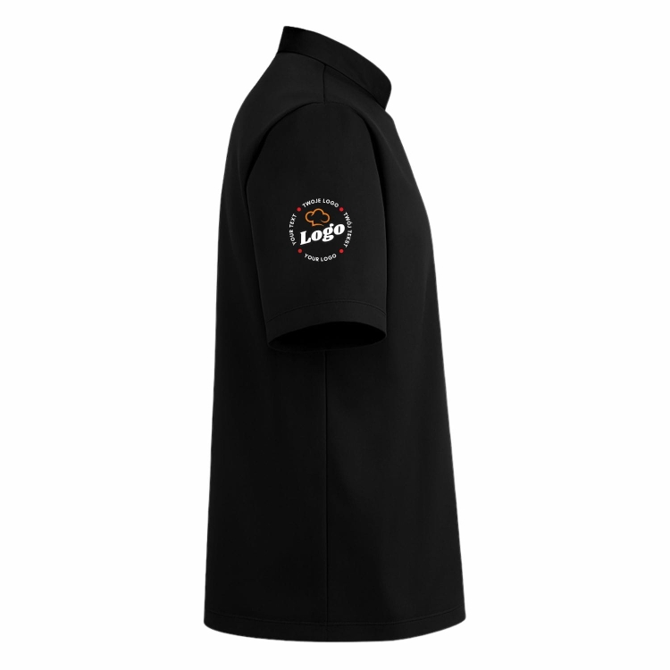 Bluza kucharska czarna z białą lamówką męska z twoim własnym nadrukiem kreator online prawy bok.jpg