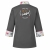Bluza kucharska damska szara długi rękaw Master chef z twoim własnym nadrukiem logo kreator online W2 tył.jpg