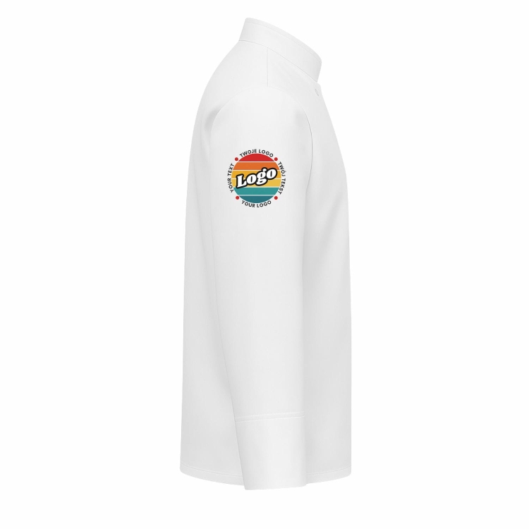 Bluza kucharska biała na zatrzaski długi rękaw z Twoim własnym nadrukiem prawy bok.jpg