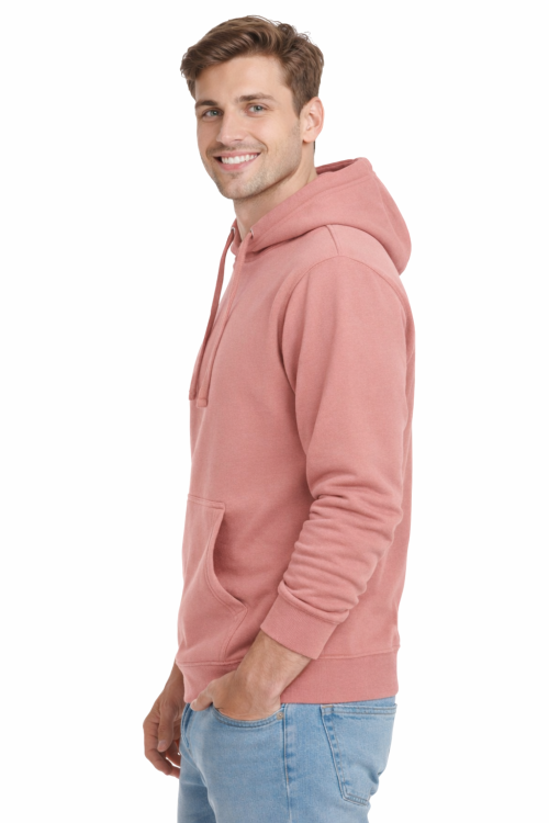 Bluza-dresowa-męska-z-kapturem-i-kieszeniami-kolor-odcień-łosoś-widok-z-boku.png