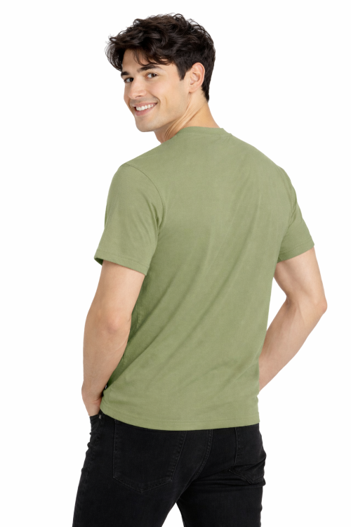 T-shirt męski z krótkim rękawem gramatura 190g pistacjowy widok z tyłu.png