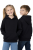 Bluza sportowa z kapturem i długim rękawem dziecięca dla chłopca i dziewczynki czarna.png