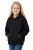 Bluza sportowa z kapturem i długim rękawem dziecięca dla chłopca i dziewczynki czarna widok dziewczynki.png