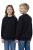 Bluza sportowa dziecięca wkładana przez głowę długi rękaw dla chłopca i dziewczynki czarna.png