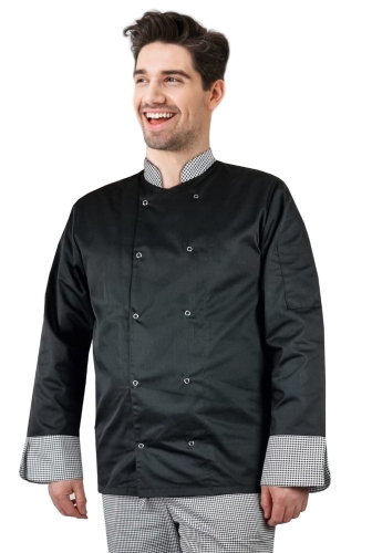 Bluza kucharska długi rękaw w pepitkę