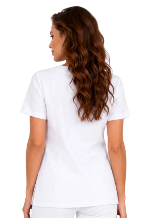 Biała  bluza medyczna damska Casual Premium_tył.png